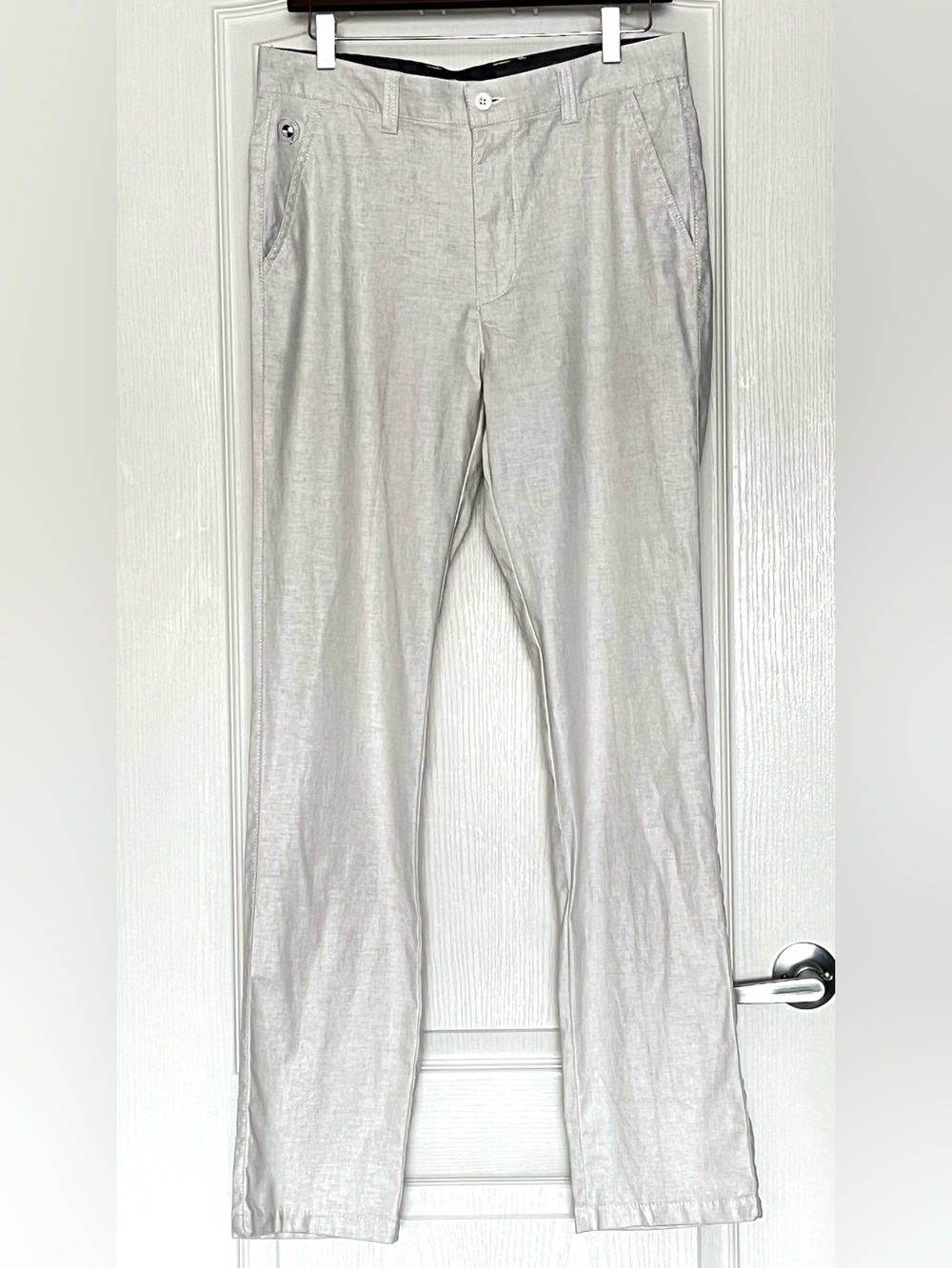 BMW Lifestyle Straight Leg 100% Cotton Chino Pants Off-White Khaki Size 33